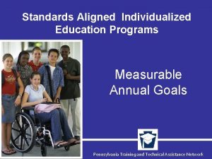 Standards Aligned Individualized Education Programs Measurable Annual Goals