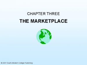 CHAPTER THREE THE MARKETPLACE 2001 SouthWestern College Publishing