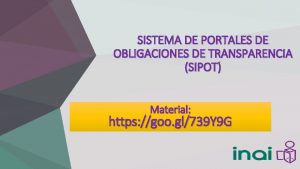 SISTEMA DE PORTALES DE OBLIGACIONES DE TRANSPARENCIA SIPOT