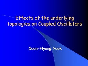 Effects of the underlying topologies on Coupled Oscillators