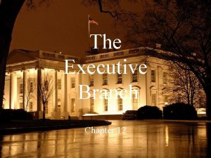 The Executive Branch Chapter 12 Becoming President Qualifications