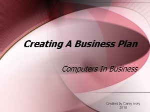 Creating A Business Plan Computers In Business Created