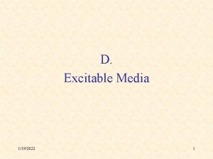 D Excitable Media 1192022 1 Examples of Excitable