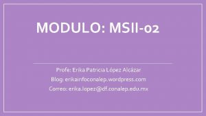 MODULO MSII02 Profe Erika Patricia Lpez Alczar Blog