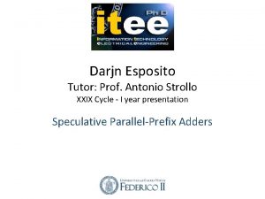 Darjn Esposito Tutor Prof Antonio Strollo XXIX Cycle