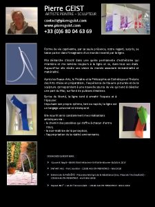 Pierre GEIST ARTISTE PEINTRE SCULPTEUR contactpierregeist com www