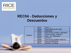 REC 04 Deducciones y Descuentos Introduccin OBJETIVO 1