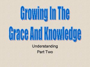 Understanding Part Two Review Knowing Growing Understanding Living