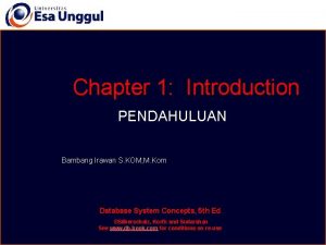 Chapter 1 Introduction PENDAHULUAN Bambang Irawan S KOM