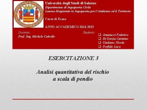 Universit degli Studi di Salerno Dipartimento di Ingegneria