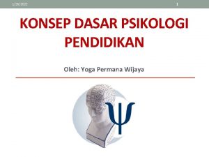 1 1202022 KONSEP DASAR PSIKOLOGI PENDIDIKAN Oleh Yoga