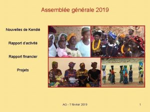 Assemble gnrale 2019 Nouvelles de Kendi Rapport dactivit