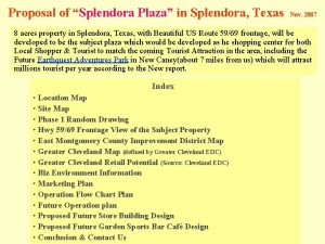 Proposal of Splendora Plaza in Splendora Texas Nov