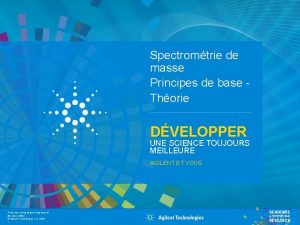 Spectromtrie de masse Principes de base Thorie DVELOPPER