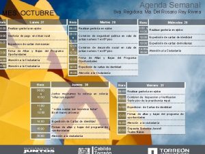 Agenda Semanal MES OCTUBRE Hora Lunes 27 Hora