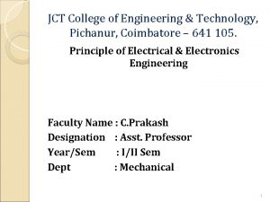 JCT College of Engineering Technology Pichanur Coimbatore 641