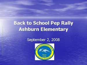 Back to School Pep Rally Ashburn Elementary September