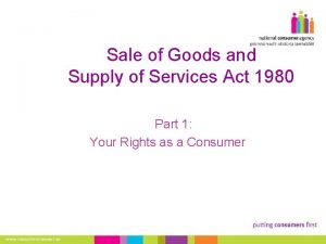 Sale of Goods and Supply of Services Act