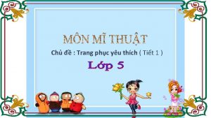 Ch Trang phc yu thch Tit 1 M