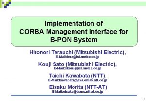 Implementation of CORBA Management Interface for BPON System