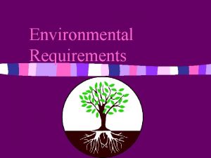 Environmental Requirements Soil n composed of sand silt