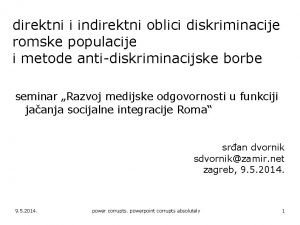direktni i indirektni oblici diskriminacije romske populacije i