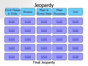 Jeopardy Food Chains Webs Plant Plant Flower Parts