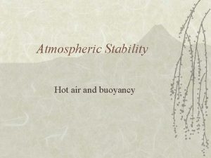 Atmospheric Stability Hot air and buoyancy Outline v