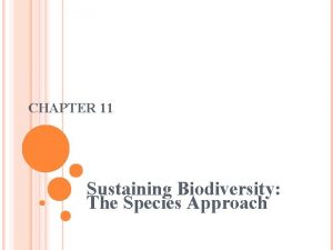 CHAPTER 11 Sustaining Biodiversity The Species Approach SPECIES