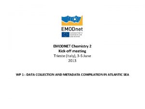 EMODNET Chemistry 2 Kickoff meeting Trieste Italy 3