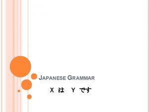 JAPANESE GRAMMAR X Y GRAMMAR ENGLISH REVIEW Subject