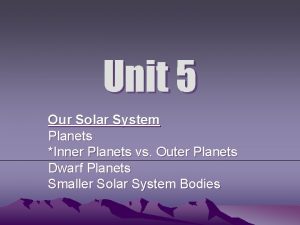 Unit 5 Our Solar System Planets Inner Planets