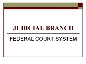 JUDICIAL BRANCH FEDERAL COURT SYSTEM Alexander Hamilton Federalist