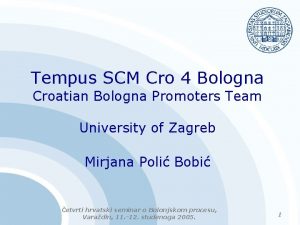 Tempus SCM Cro 4 Bologna Croatian Bologna Promoters