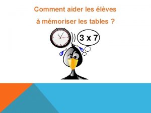 Comment aider les lves mmoriser les tables Extrait