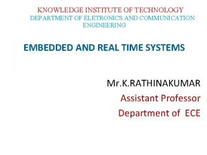 KNOWLEDGE INSTITUTE OF TECHNOLOGY DEPARTMENT OF ELETRONICS AND