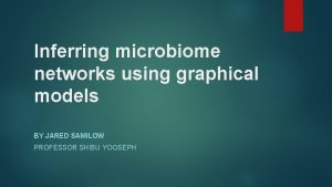 Inferring microbiome networks using graphical models BY JARED