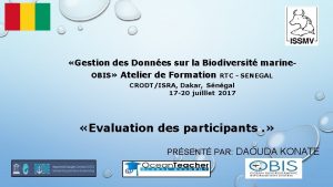 Gestion des Donnes sur la Biodiversit marine OBIS