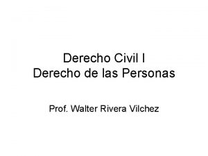 Derecho Civil I Derecho de las Personas Prof