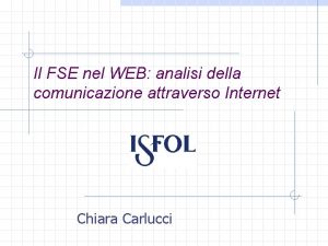 Il FSE nel WEB analisi della comunicazione attraverso