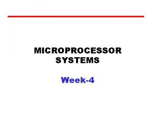 MICROPROCESSOR SYSTEMS Week4 8085 Working Animation 8086 ARCHITECTURE