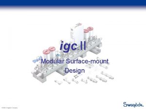 igc II Modular Surfacemount Design 2004 Swagelok Company