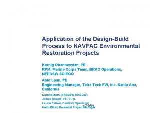 Application of the DesignBuild Process to NAVFAC Environmental