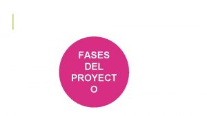 FASES DEL PROYECT O FASES I FASE ANTECEDENTES