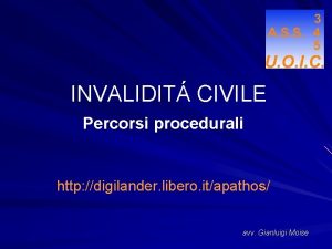 INVALIDIT CIVILE Percorsi procedurali http digilander libero itapathos