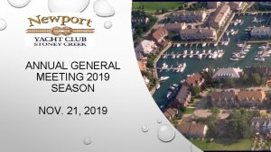 ANNUAL GENERAL MEETING 2019 SEASON NOV 21 2019