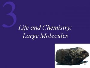 3 Life and Chemistry Large Molecules 3 Life