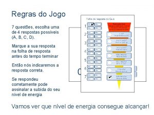 Regras do Jogo 7 questes escolha uma de