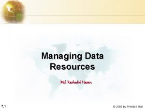Managing Data Resources Md Rashedul Hasan 7 1