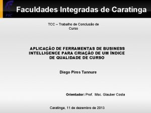 Faculdades Integradas de Caratinga TCC Trabalho de Concluso